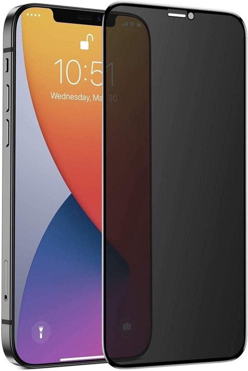 Privacy Screenprotector Glas geschikt voor iPhone 12 / 12 Pro - transparant