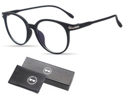 LC Eyewear Computerbril - Blauw Licht Bril Zonder Sterkte - Blue Light Glasses - Beeldschermbril - Unisex Bril Zonder Sterkte - Mat Zwart
