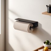 Bol.com Stalux Keukenrolhouder 'Skye' 30cm - kleur zwart - gepoedercoat staal - 100% recyclebaar - uniek design - gemaakt in Ned... aanbieding