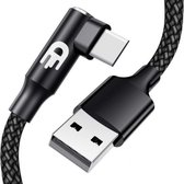 Bol.com Drivv. USB naar USB C Kabel - Haaks - USB C Data en oplaadkabel - Fast Charge / Snellader - 3 Meter - Geschikt voor Sams... aanbieding