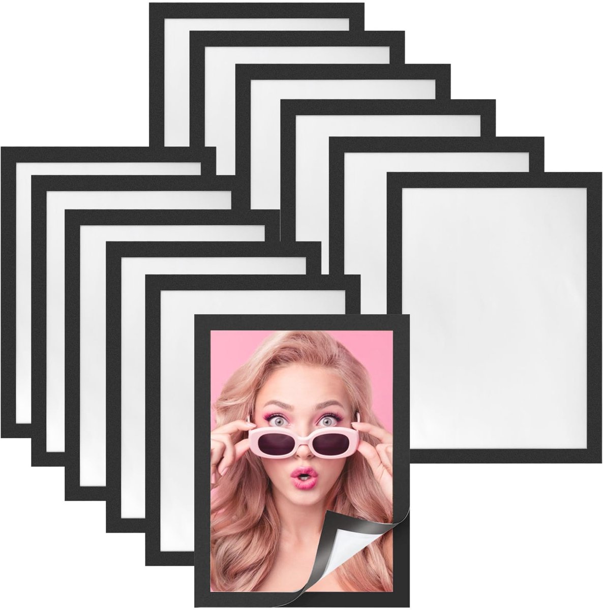 Ibenzoa® Veelzijdige Zelfklevende Transparante Magnetische Lijsten voor Posters en Documenten, A4 Formaat, 12 Stuks
