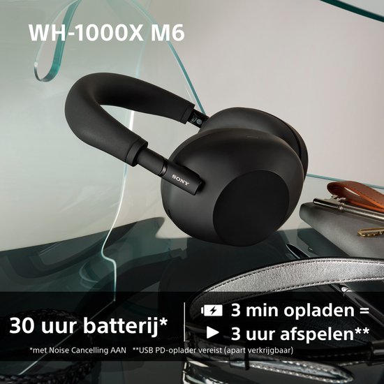 Sony WH-1000XM6 - Casque sans fil à réduction de bruit - Noir