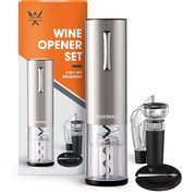Set tire-bouchon électrique Cuisimax - Sans fil - Ensemble à Vin de Luxe 5 en 1 - Set -vin - Bouchon à vin