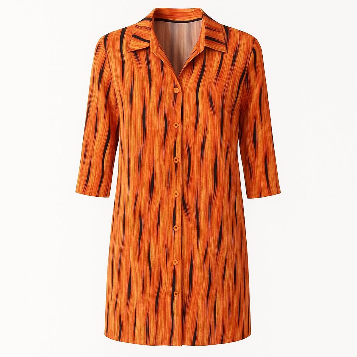 Angelle Milan Jurk Dames - Oranje - Travelstof - Maat XL