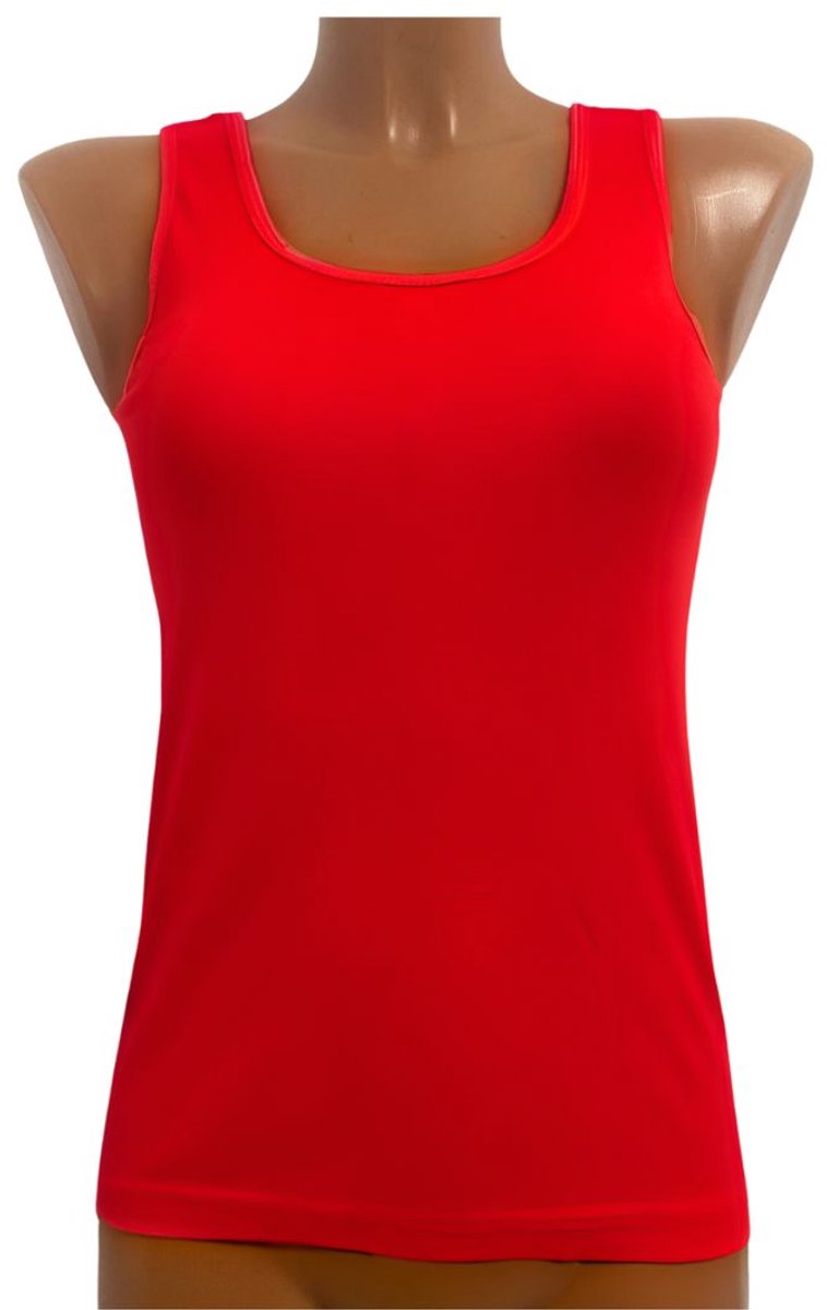 2 Pack Top kwaliteit dames hemd - 100% katoen - Rood - Maat XL/XXL