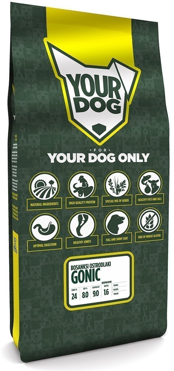 Yourdog Yourdog Bosanksi ostrodlaki gonic Rasspecifiek Senior Hondenvoer 12kg | Hondenbrokken