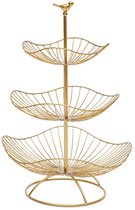 Ronde Metalen Etagère 2 Laags - Fruitmand en Cakestandaard - Goudkleurig - Voor
