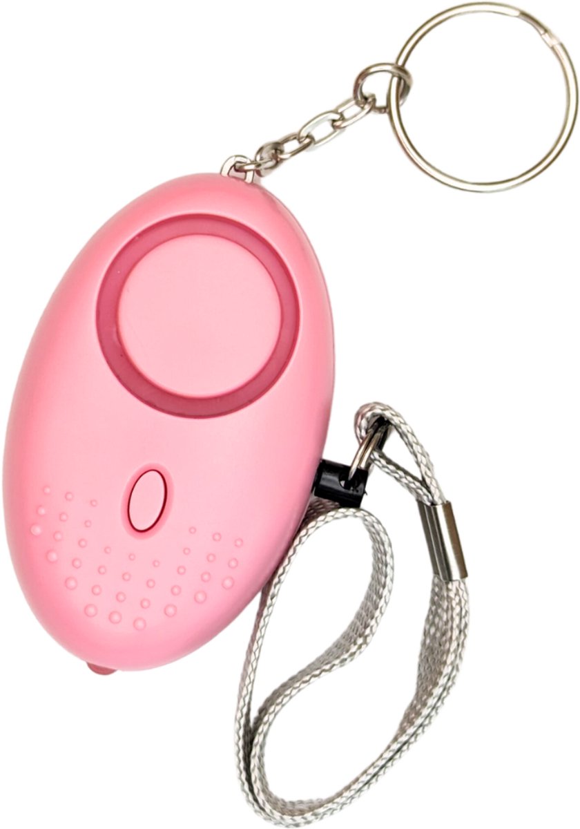 S4D® - Persoonlijk Zakalarm - Paniekalarm - Senioren Alarm - Veiligheid Alarm - Persoonlijke Alarmknop - Zelfverdediging Sirene - 130 Decibel - Incl. Batterijen - Met LED Zaklamp - Sleutelhanger – Roze