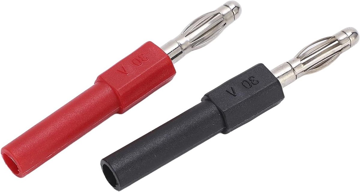 Banana Plug Connector 4mm Male Naar 2mm Female - Set van 5 Adapter voor Multimeter Test Leads Probes