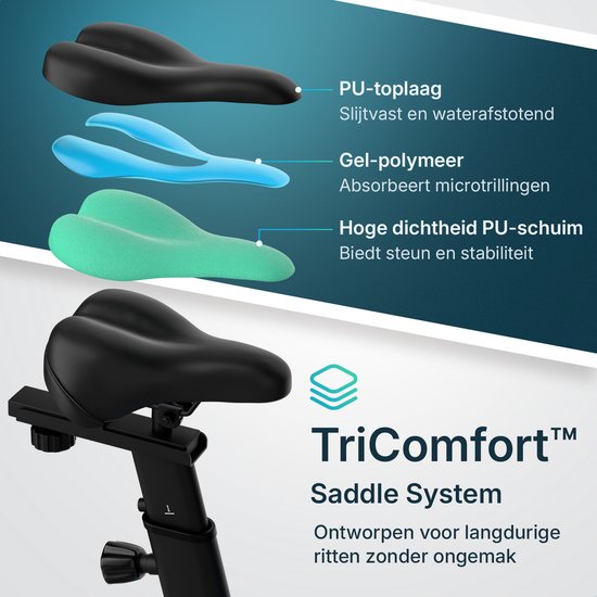 Hometrainer, 5688, magnetische fietstrainer, ergometer, fitnessapparaat, stepper fiets, stationair geavanceerd, met lcd-display, fitness-fietstraining, wit/zwart
