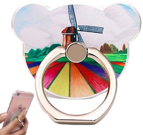 Support de téléphone à coller de Luxe Ours I Bouton de téléphone I Porte-anneau I Finger Grip Smartphone I Paysage hollandais