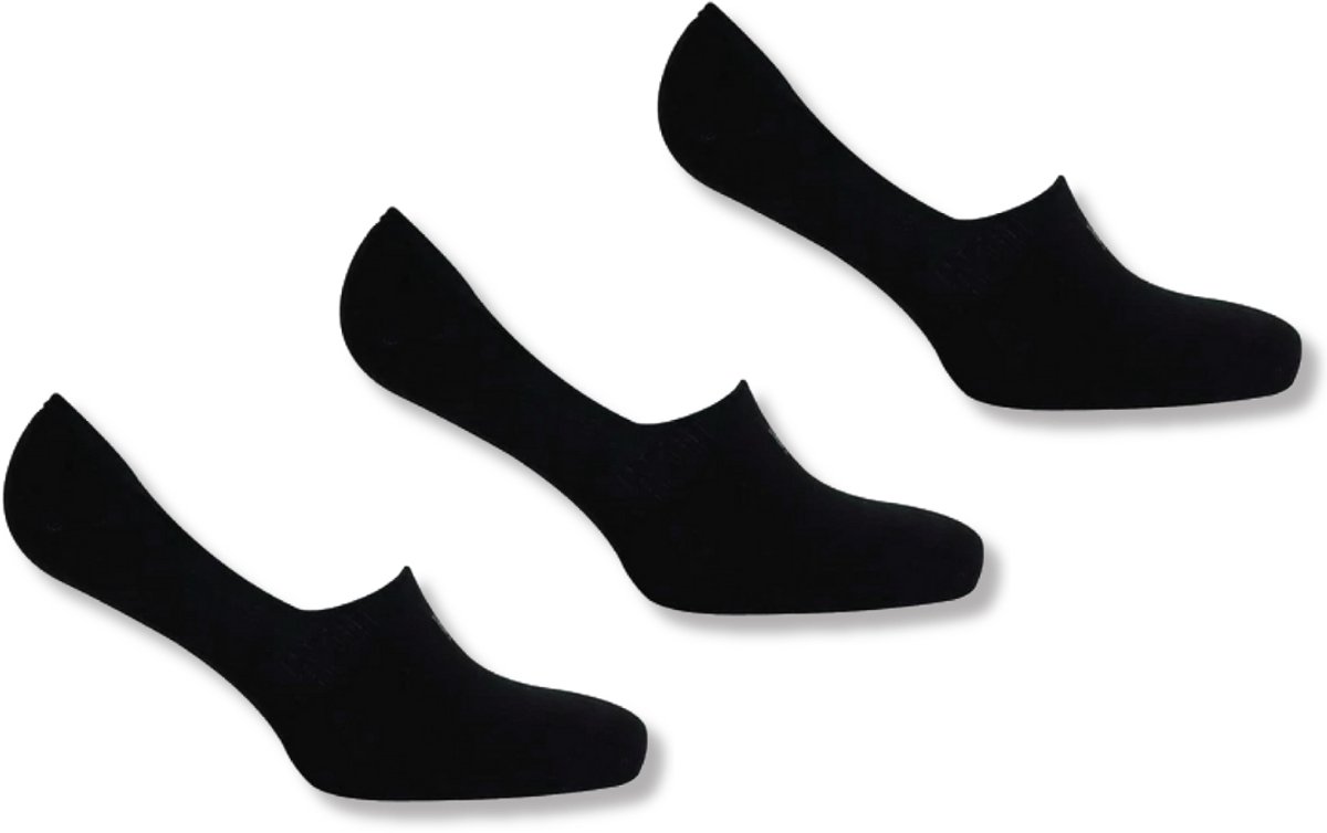 Norfolk Footies - Anti-slip Hak - 3 Paar Onzichtbare Sokken - Katoen - 39-42 - Zwart - Footies Dames - Footies Heren - Tokyo