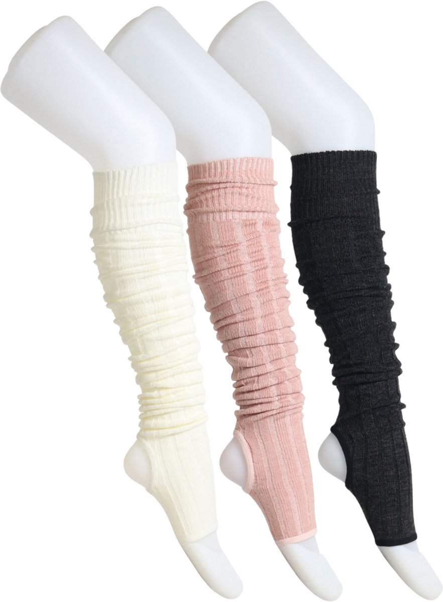 Norfolk - 3 Paar - Beenwarmers Ballet en Dans - 77cm - Hoge Kwaliteit Zacht Acryl - Legwarmer - Roze/Oatmeal/Houtskool - Amy 3 Pack