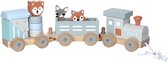 Kindsgut train jouet en bois avec blocs - jouet de train éducatif aux couleurs subtiles - gris foncé