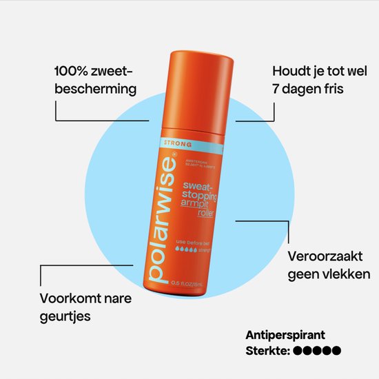 Polarwise Armpit Roller Strong – Krachtige anti-transpirant roller | Langdurige zweetbescherming