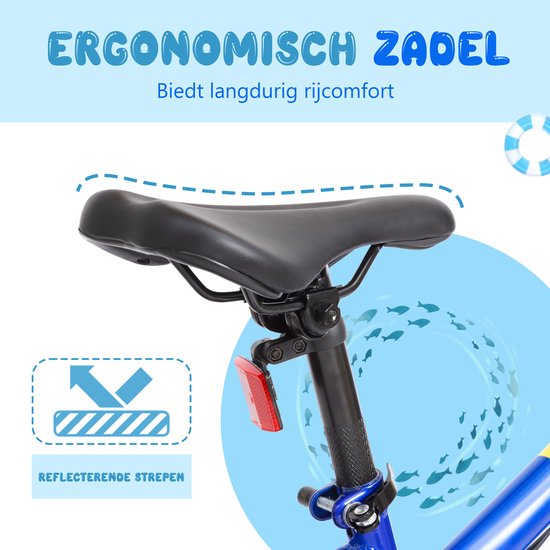 VANKEL Fiets Bike Kinderfiets - 20 inch - 6 Versnellingen - Kettenschakeling - V-brakes - voor Kinderen vanaf 6-9 Jaar- Sportief Ontwerp - Blauw van VANKEL — afbeelding 3