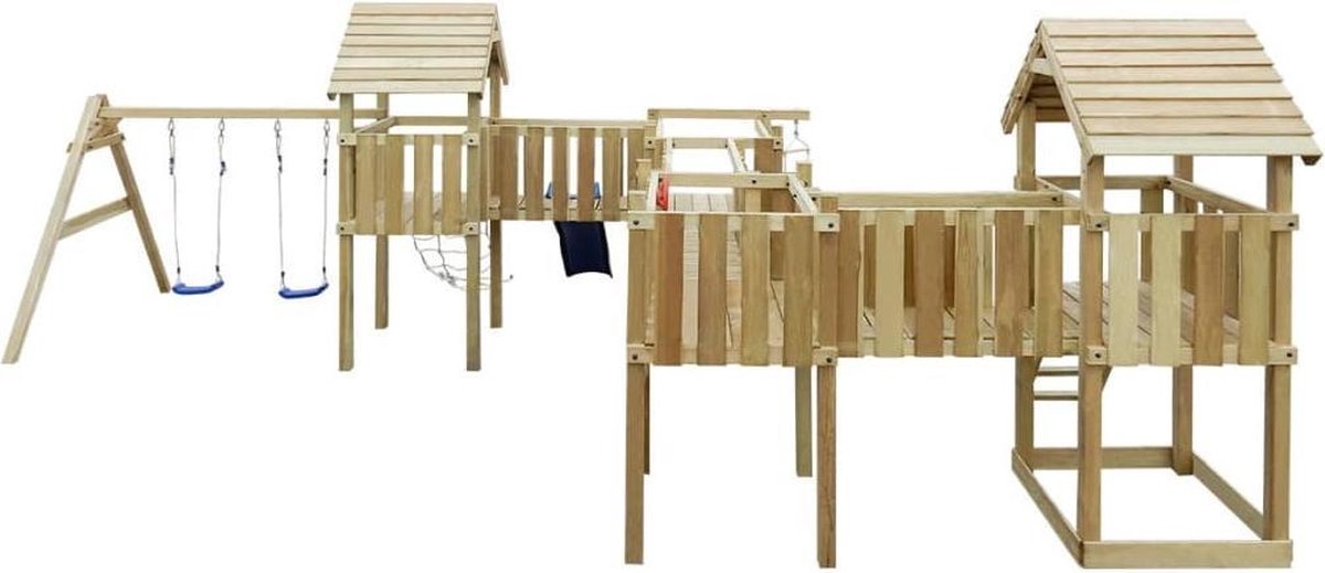 vidaXL Speeltoestel + glijbaan, ladders, schommels