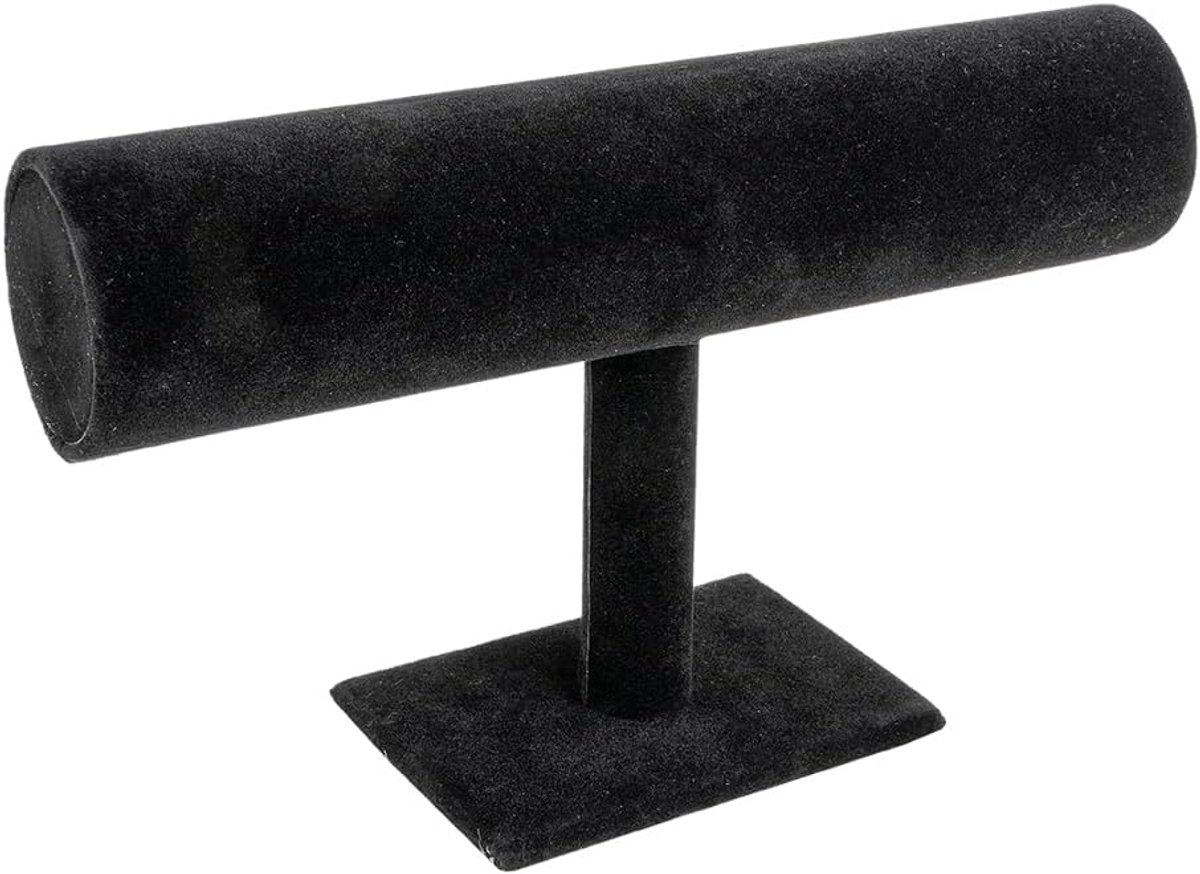 Elegante Sieradenstandaard voor Armbanden en Horloges - Zwart Fluweellook 23,5 cm x 7 cm x 13,5 cm