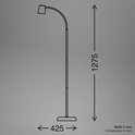 Technische tekening van een beige staande lamp met afmetingen: hoogte 1275 mm, breedte 425 mm.