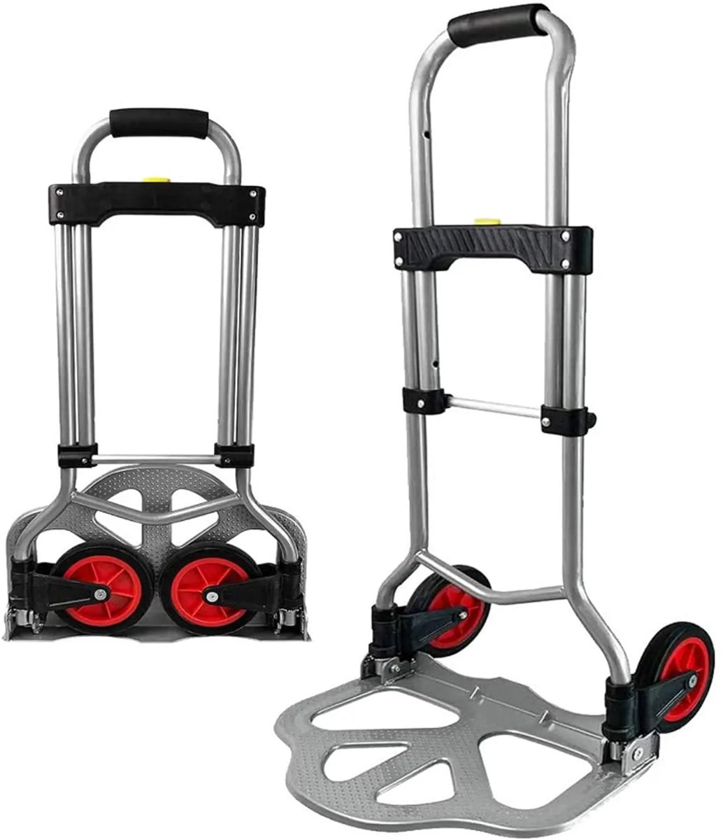 Aufun Opvouwbare transportwagen - steekwagen - handkar - rugzaktrolley - bagagewagen met uitschuifbare handgreep - draagvermogen tot 60 kg