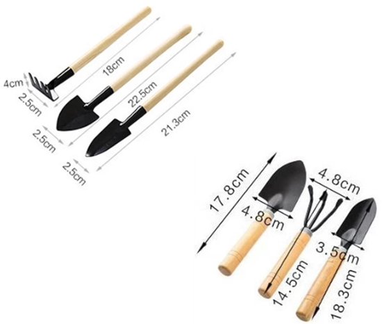 Set van 10 stuks - tuingereedschap - Tuingereedschap set - Tuinieren - Combi Gereedschap - zwart - Plantenschep - Tuinschep - Metaal - Duurzaam van Merkloos	 — afbeelding 4