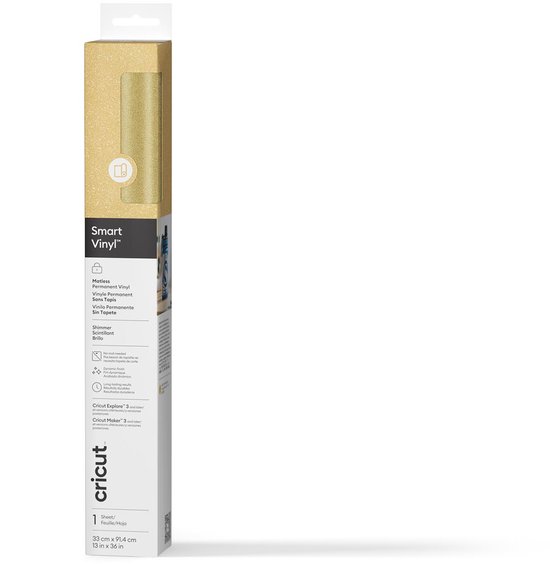 Cricut Smart Vinyl Permanent 33x91cm – Goud met gloed (1 vel)