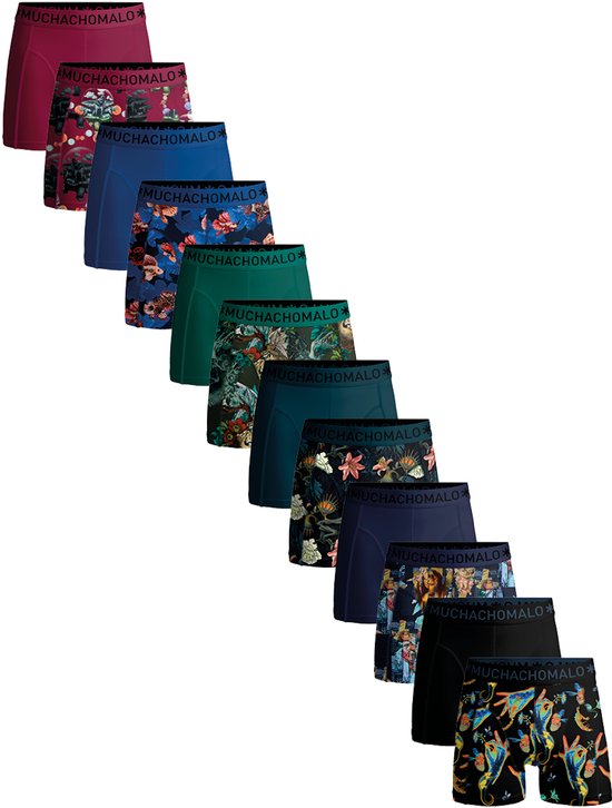 Lot de 12 Boxers Muchachomalo pour homme - Longueur standard - Taille L - 95 % Katoen - Sous-vêtements pour homme