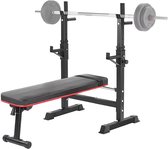 Bol.com Multifunctionele Halterbank - Fitnessnank - Bench press - Bankdrukbank - Trainingsbank met Hulterrek Opvouwbaar Platte B... aanbieding