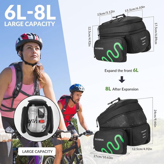 QBag achtertas motor motortas Hecktasche ST08 abnehmbar 10-20 Liter, Multipurpose, zwart