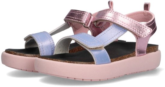 Sandales pour femmes plates MEXX Kids XX825400-570 Filles - Rose/Violet/ Zwart - Cuir - Fermetures velcro