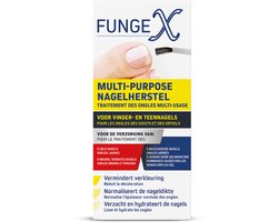 FungeX Multi-Purpose Nagelherstel - Voor Vinger- en Teennagels - Verzorging van Gele Nagels en Bruine Verdikte Nagels - Vermindert Verkleuring - Normaliseert de Nageldikte - Verzacht en Hydrateert de Nagels - 9ml