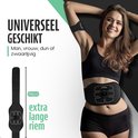Man en vrouw met EMS trainer; extra lange riem van 118cm.