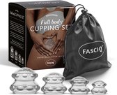 FASCIQ® Cupping Set – 4 siliconen cups met grip - bindweefselmassage, spierherstel - cellulite behandeling - massage - huidverbetering