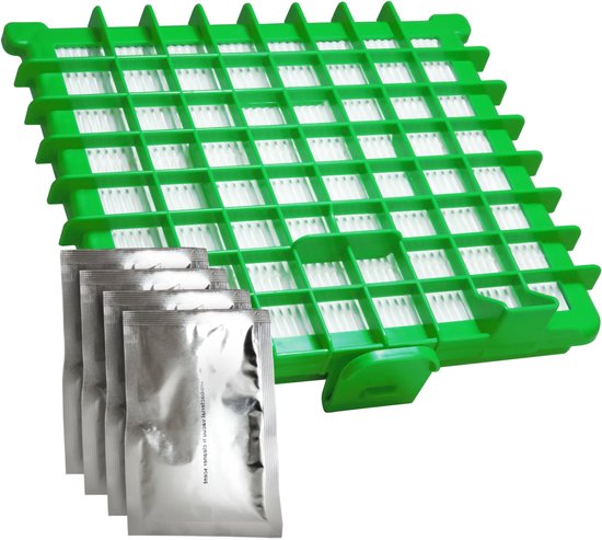 Dparts hepa filter en geurzakjes geschikt voor Rowenta stofzuiger - 1 filter en 4 zakjes geurkorrels - Silence Force Compact - Silence Force Extreme - Silence Force Extreme Compact - X-Trem Power - X-Trem Power XL - stofzuigerfilter ZR002901