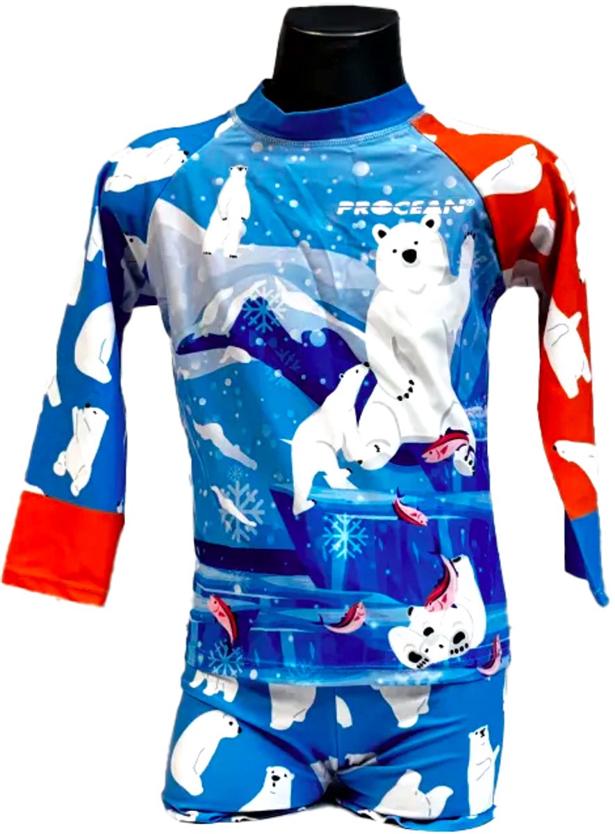 Procean - zwemkleding- voor kinderen - UV-werend - blauwe ijsbeer - maat 120