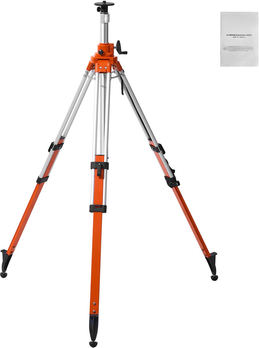 Laser Waterpas Statief, 5/8 Inch - 11 Schroefdraadbevestiging, Verstelbaar van 45,07 tot 114,37 Inch, Robuust Meetstatief