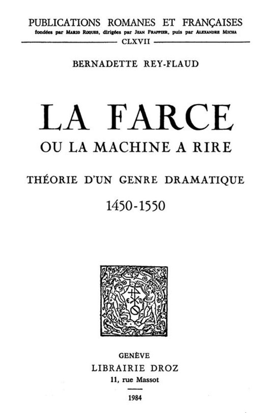 Publications Romanes et Françaises - La Farce ou la machine ... - cover
