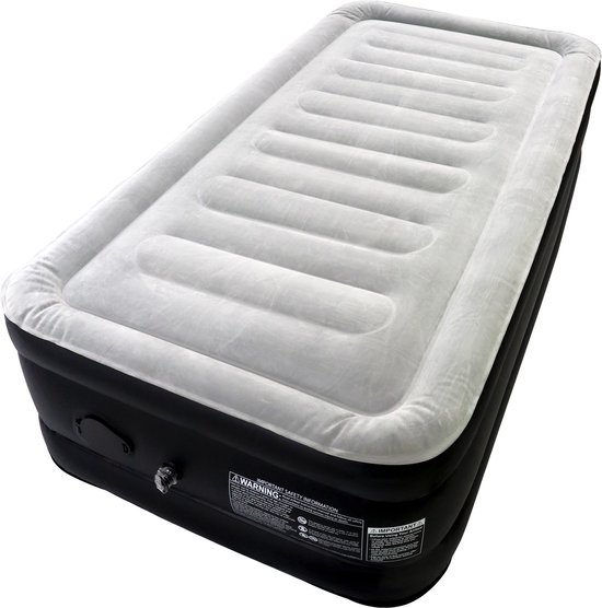 Luchtmatras, zelfopblazend, opblaasbaar matras met ingebouwde elektrische luchtpomp en tas, snel opblazen, logeerbed voor 1 persoon, 187 x 90 x 46 cm — afbeelding 2