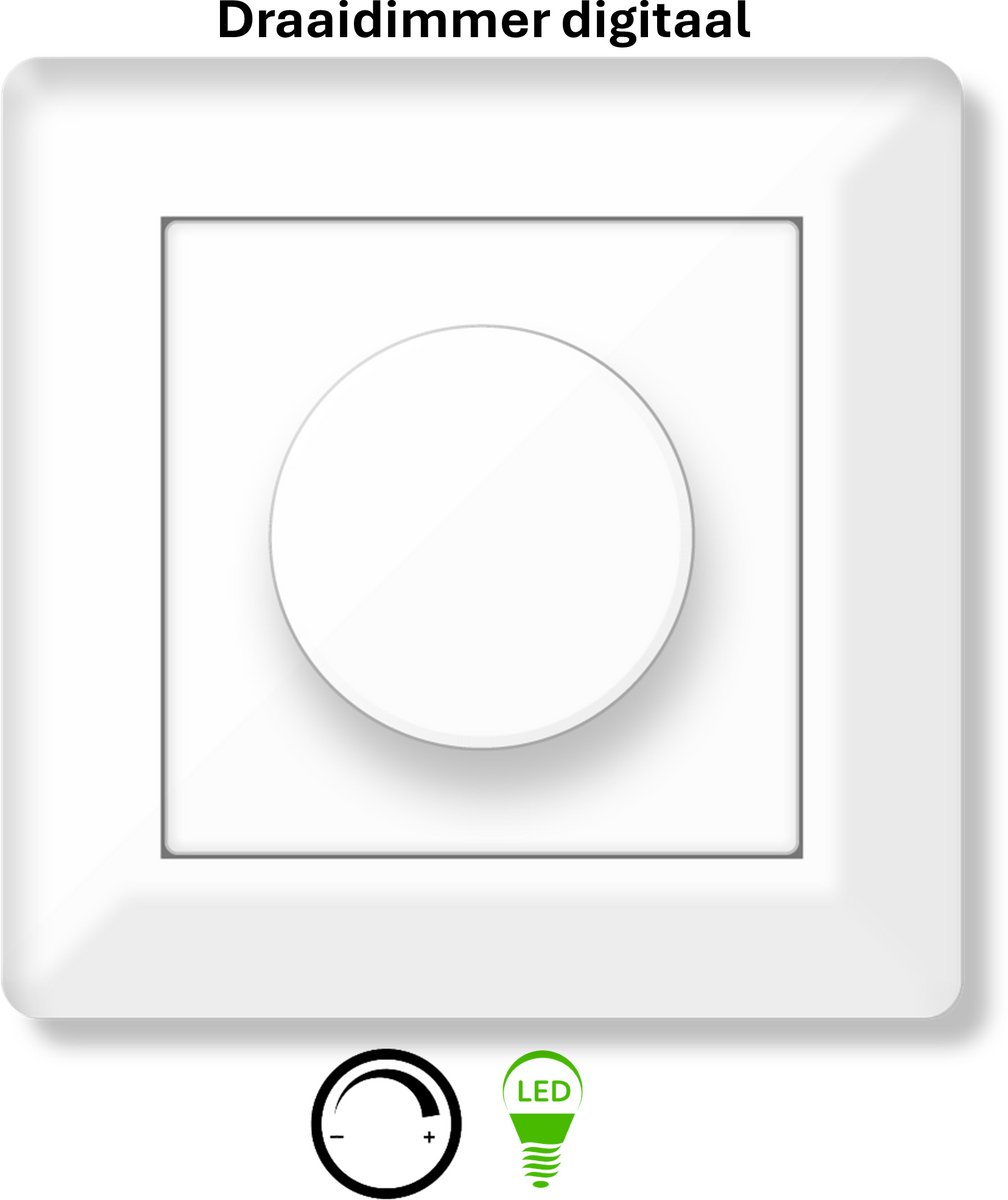 Freelux Draaiknop | Led Dimmer | 2-polig | 230VAC - 300VA/1,3A_2P | Signaal wit glans