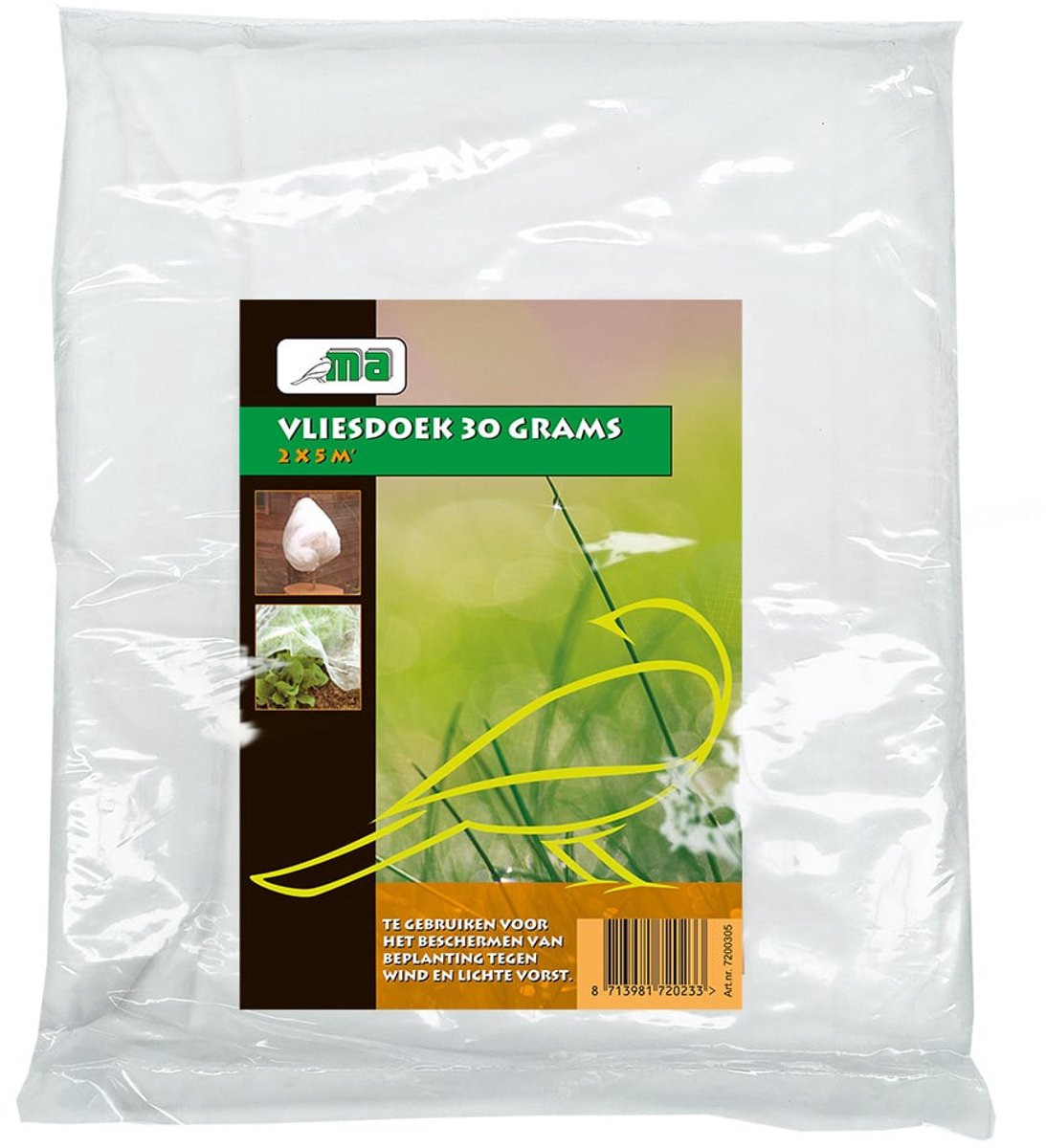 Meuwissen Agro Vliesdoek UV - Plantenbeschermhoes - 2 x 5 meter - 30 gr/m2 - Wintervlies