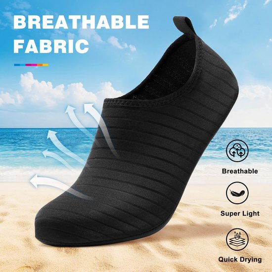 YONO Waterschoenen voor Volwassenen - Anti-Slip Zwemschoenen Dames en Heren - Zwart - Maat 42-43