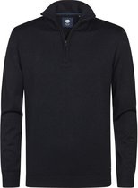 Petrol Industries - Heren Gebreide Half-Zip Trui Lexington - Zwart - Maat S