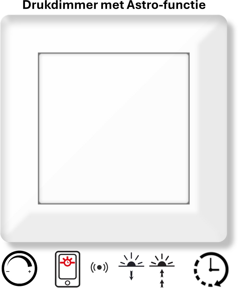 Freelux Drukknop | Astro-schakelklok met app | led-dimmer | 230VAC - 250VA/1,1A | Signaal wit glans