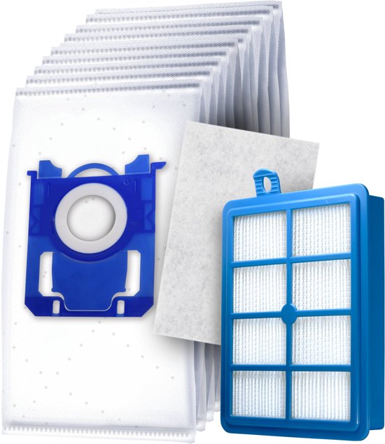 10x Dparts S-bag stofzuigerzakken en 1 HEPA filter - geschikt voor Philips en AEG - voor series VX6 VX7 PerformerPro Performer Expert Silent Ultimate Expert - nr. Classic Long Performance - PH99 - FC8021/03 - FC8021/05 - GR201S - GR201SM