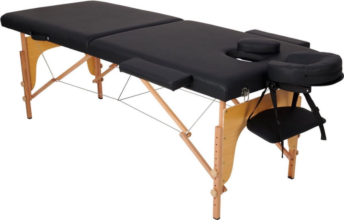 Zylo® Massagetafel Hoeslaken - Massagetafel - Massagetafel Inklapbaar - 213 x 70 x 84 cm - Zwart