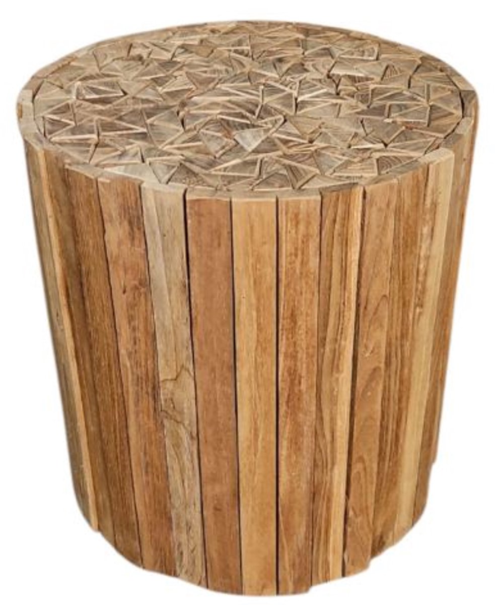 Interieurdirekt - Bijzettafel Noa - Rond - Teakhout - Naturel