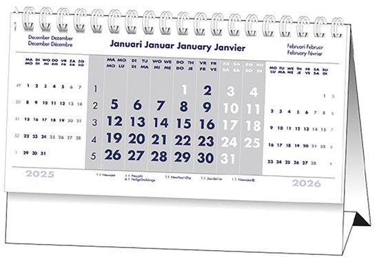 MGPcards - Buro maandkalender 2026 - Desk planner - Bureau kalender - Blauw