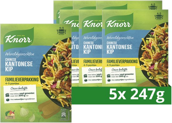 Knorr Wereldgerechten Kantonese Kip XXL - Chinese - 5 x 247 g - Voordeelverpakking