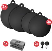 KitchyMist Inductie Beschermer - Hittebestendig tot 280 ºC - Inductieplaat Beschermer - Pannenonderzetter - Pannen Beschermers - Bescherming Inductie Kookplaat - 4 stuks - Rond - Zwart