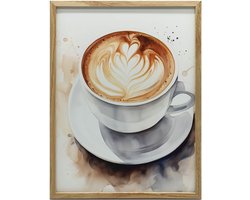 Koffie Muurposter In Elegante Japandi-Stijl 30X40 Cm Zonder Lijst